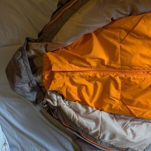 All in Motion Boy's Vibrant Orange and Subtle Gray Puffer Jacket